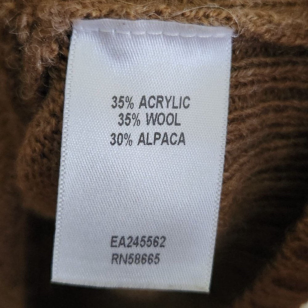 Classiques Entier Brown Alpaca Blend Button Front Poncho Cardigan Sweater Size S - Picture 8 of 8